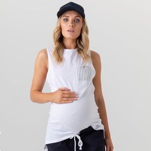 Legoe Heritage White Cotton Top, Nursing/Maternity